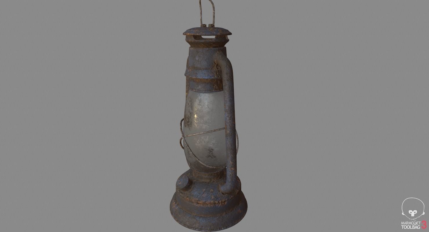 Old Gas Lamp Game-Ready Model Low-poly 3D model_4