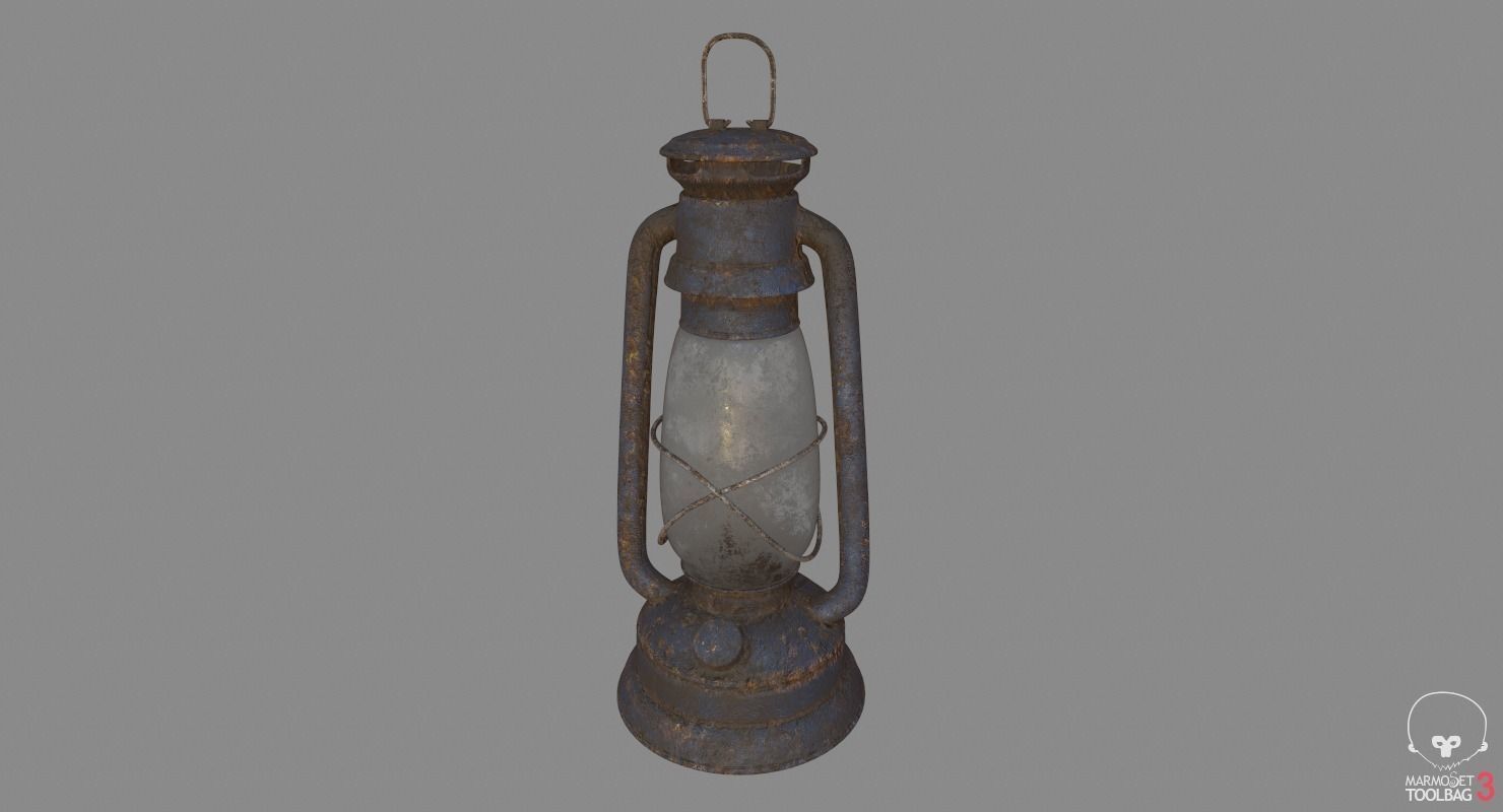 Old Gas Lamp Game-Ready Model Low-poly 3D model_2