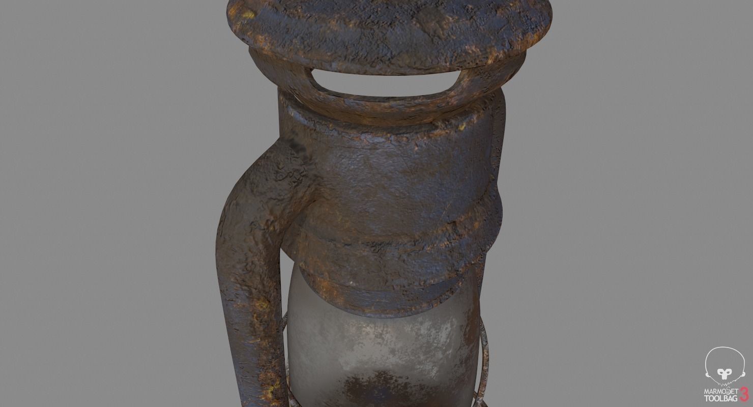 Old Gas Lamp Game-Ready Model Low-poly 3D model_8