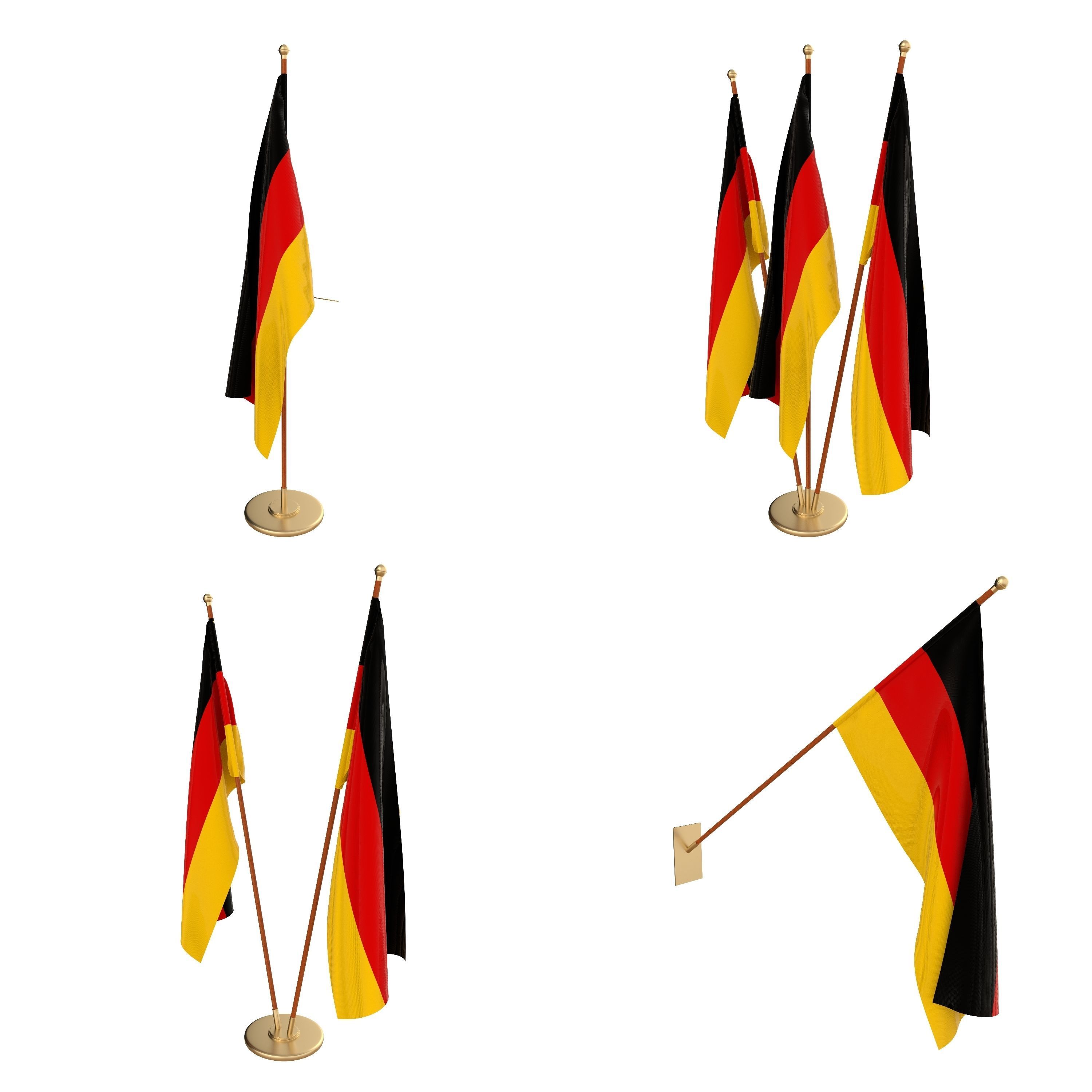 Germany Flag Pack 3D model_1