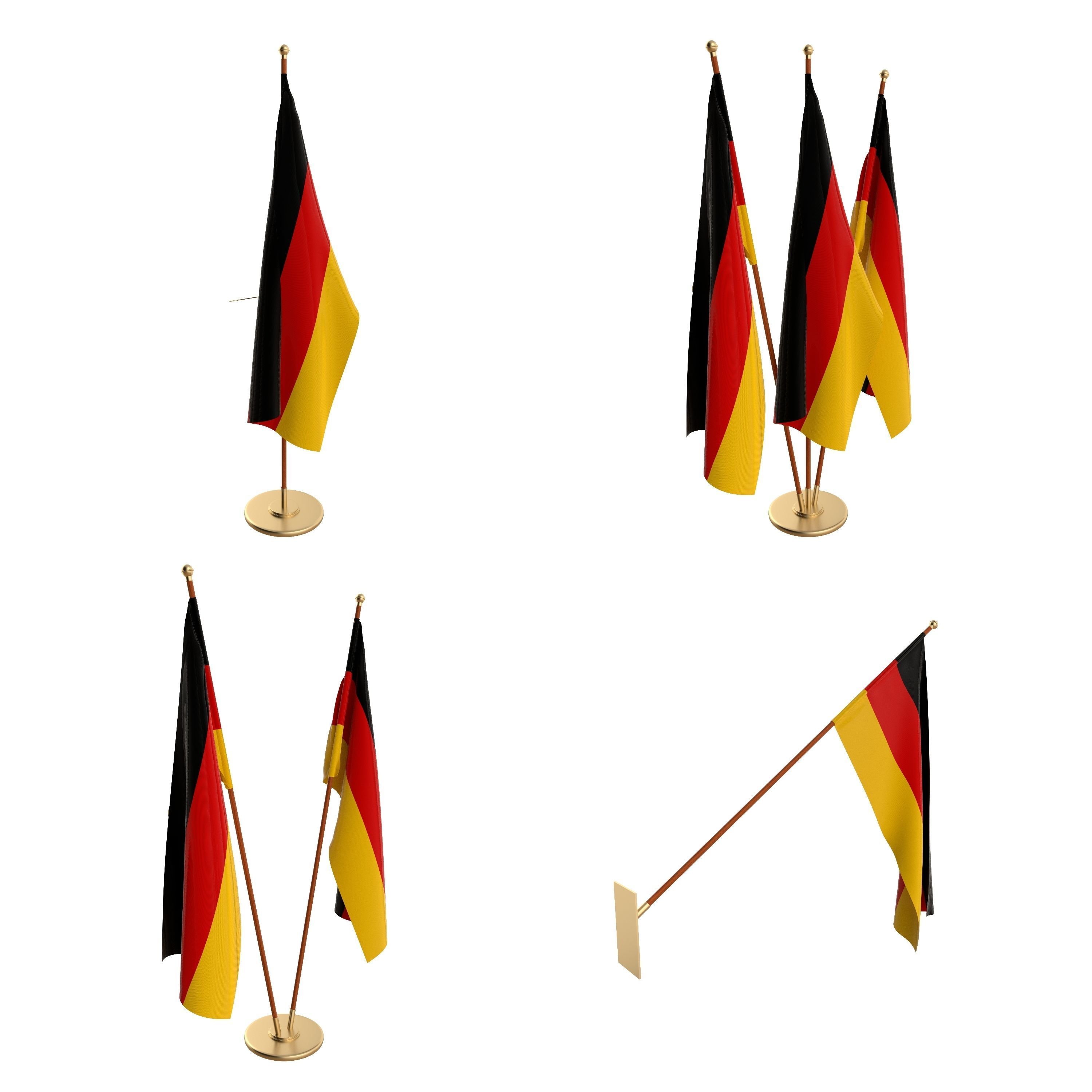 Germany Flag Pack 3D model_2