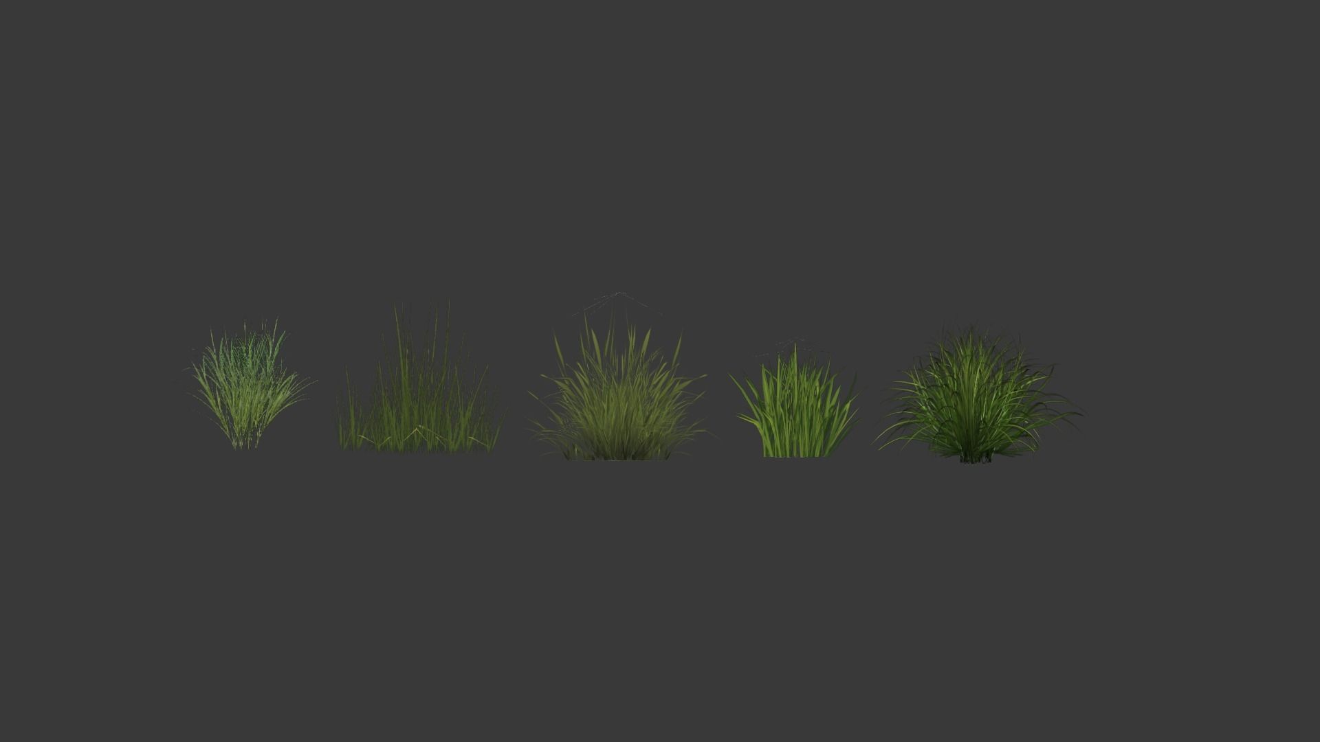 Kit of grass pack Low-poly 3D model_9