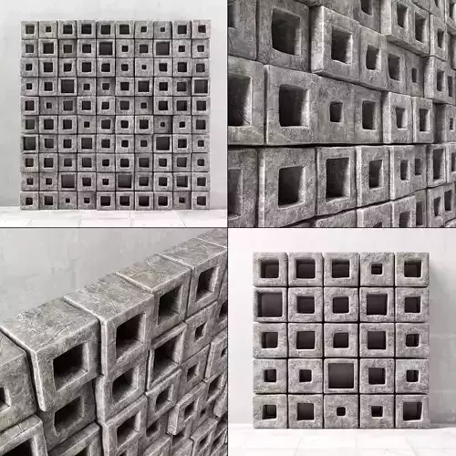 Stone panel cube hole