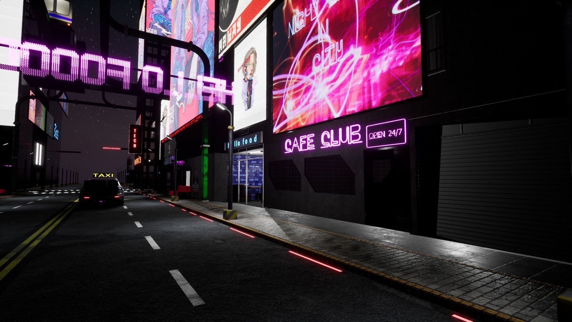 Cyberpunk City PACK and Street assets Low-poly 3D model_3