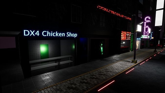 Cyberpunk City PACK and Street assets Low-poly 3D model 2