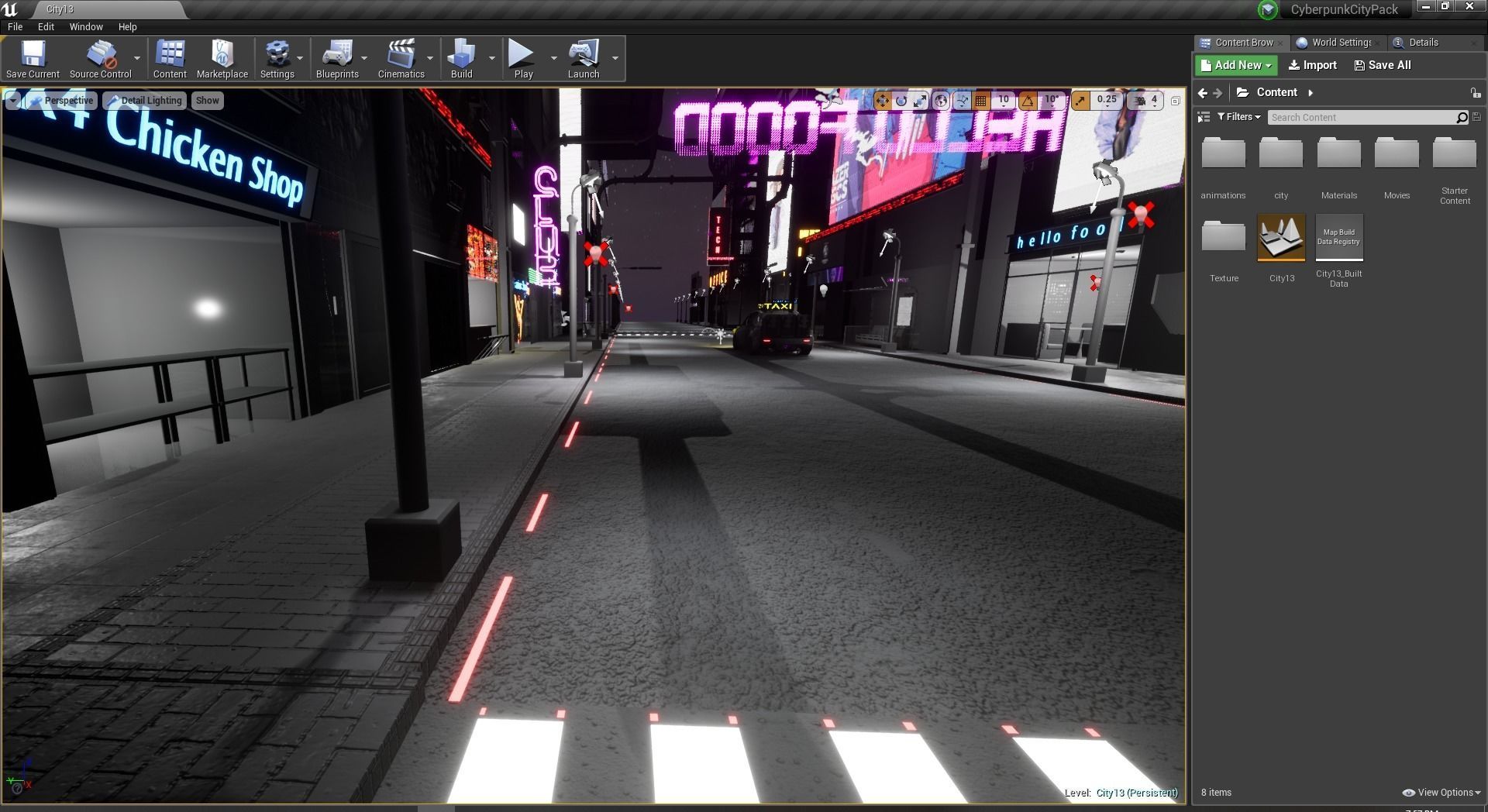 Cyberpunk City PACK and Street assets Low-poly 3D model_13