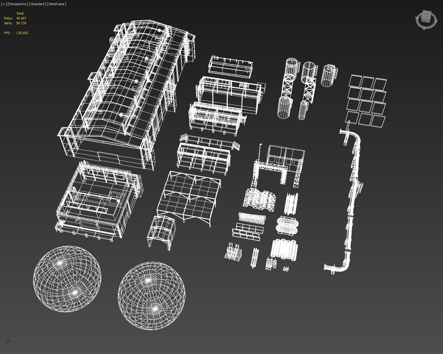 lowpoly buildings industry Low-poly 3D model_15