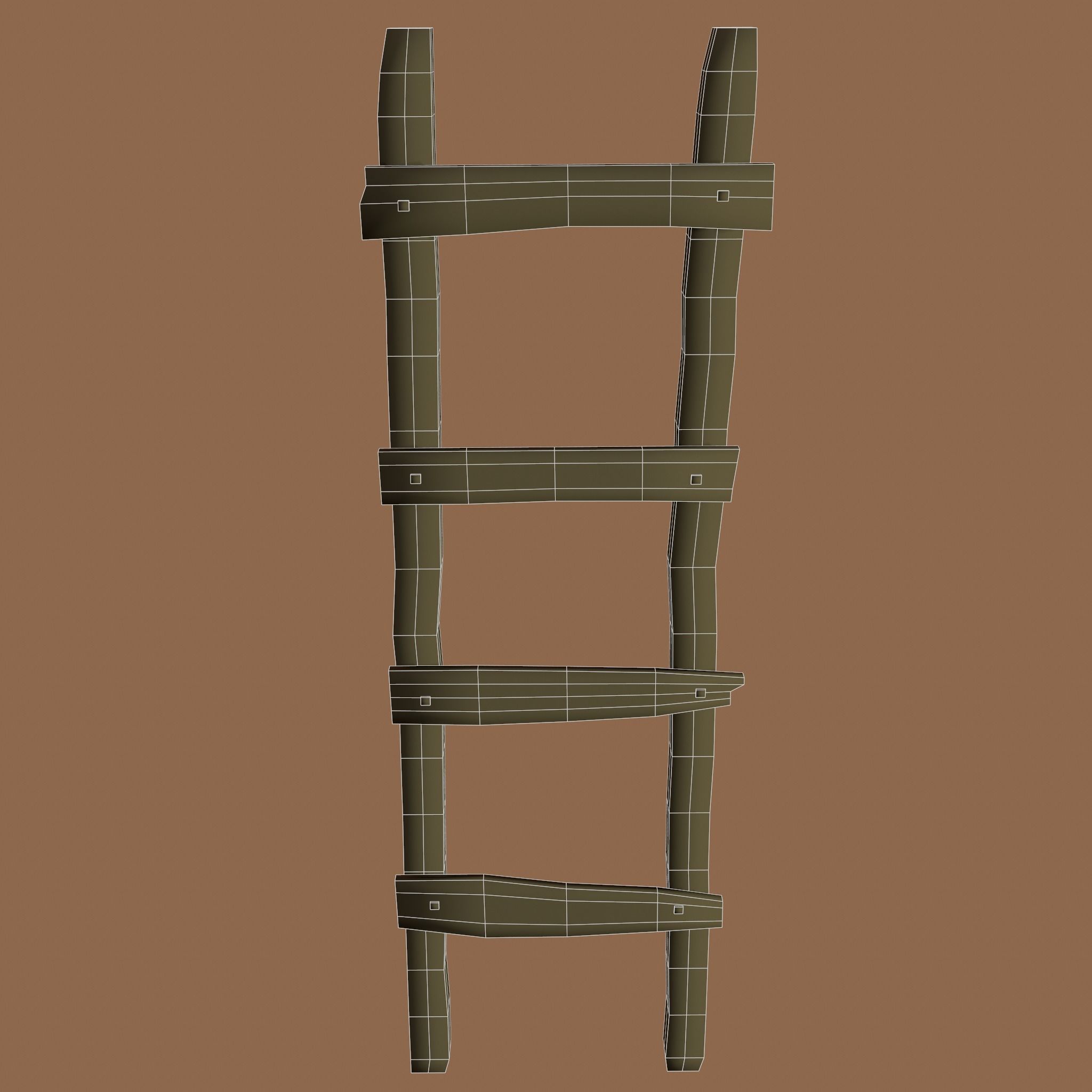 Old Dirty Ladder Low-poly 3D model_30
