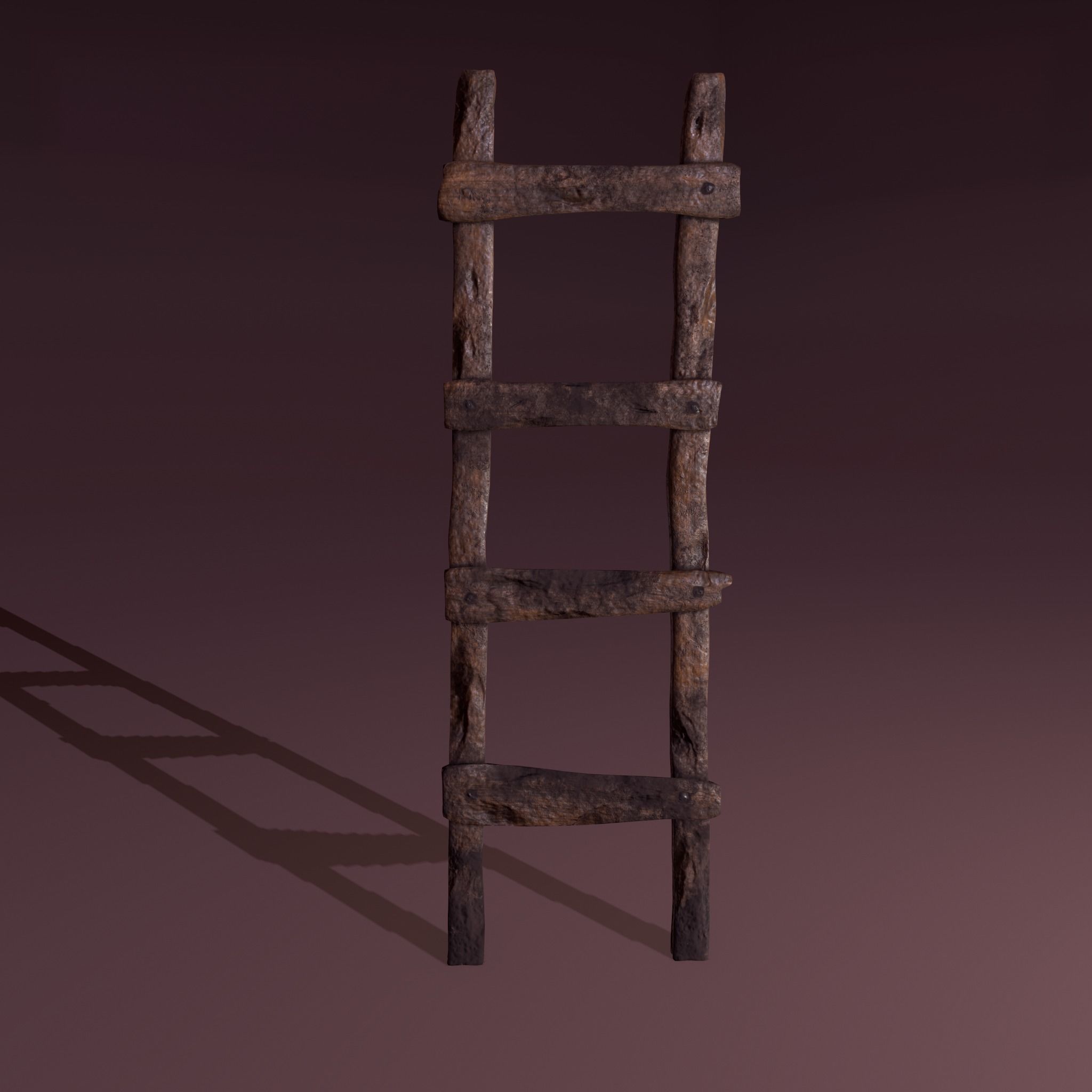 Old Dirty Ladder Low-poly 3D model_12
