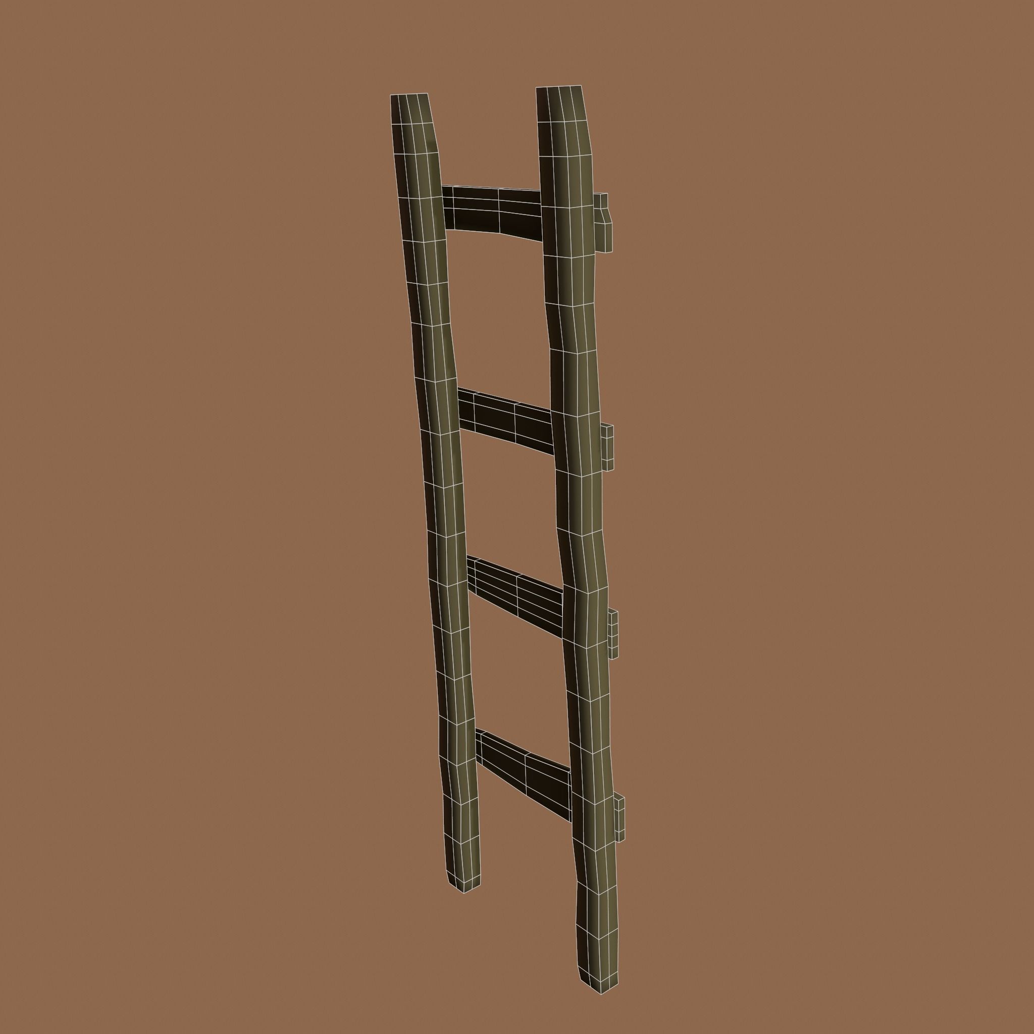 Old Dirty Ladder Low-poly 3D model_27