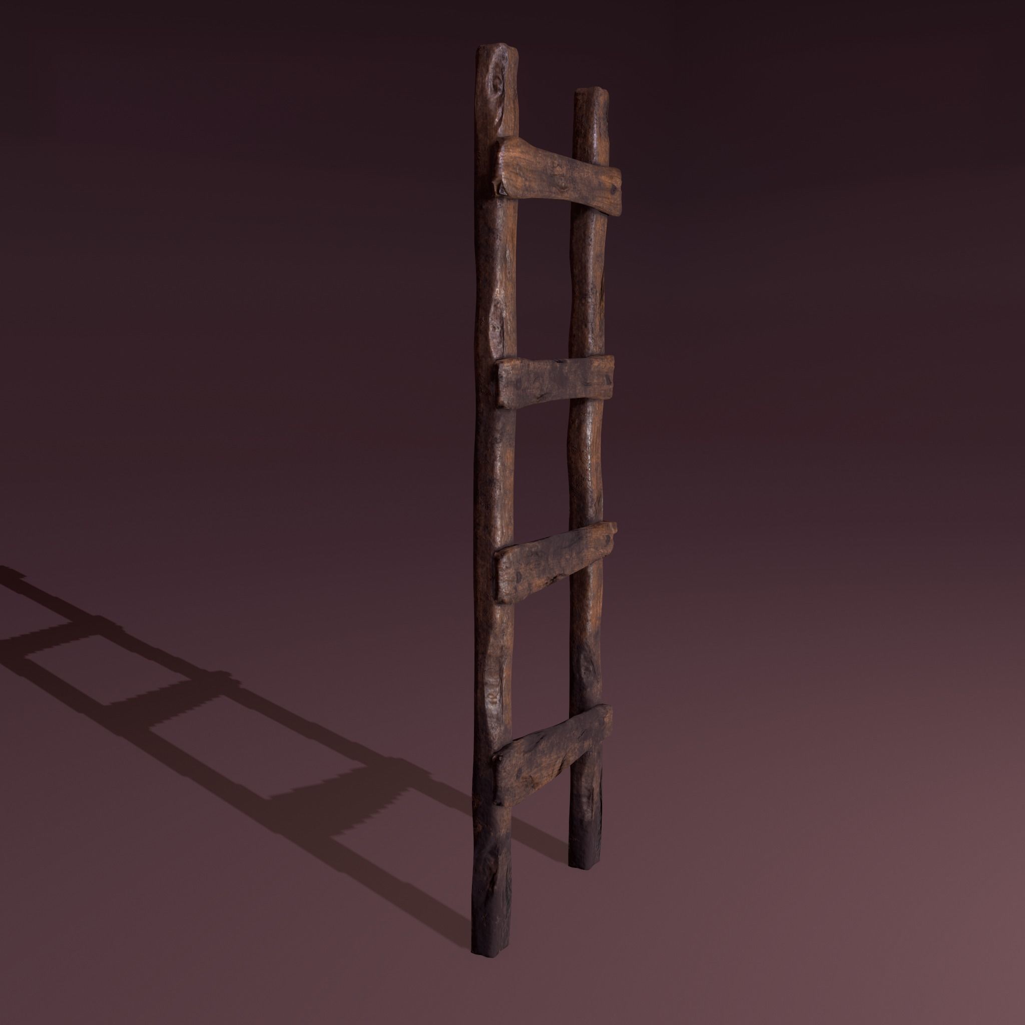 Old Dirty Ladder Low-poly 3D model_2