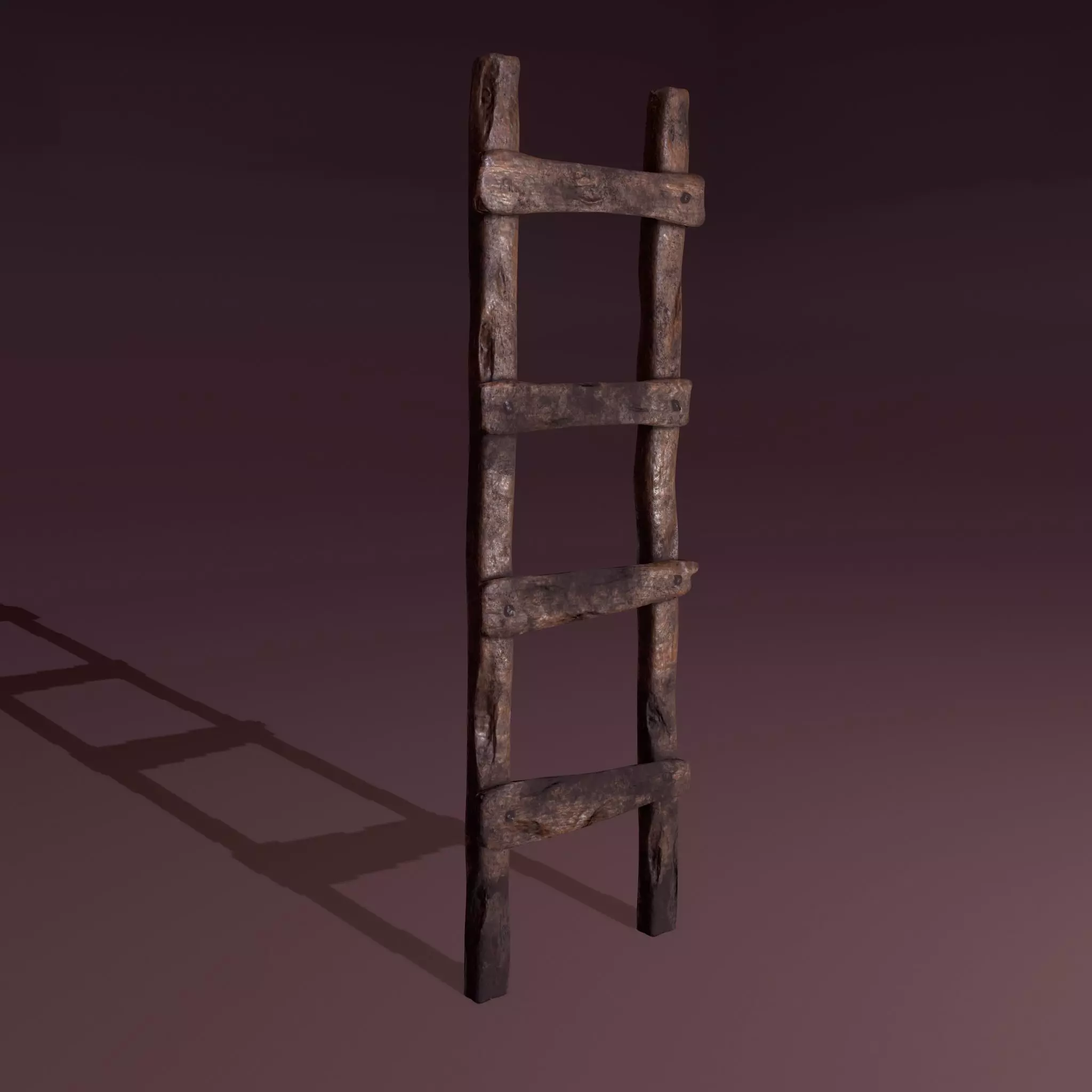 Old Dirty Ladder Low-poly 3D model_0