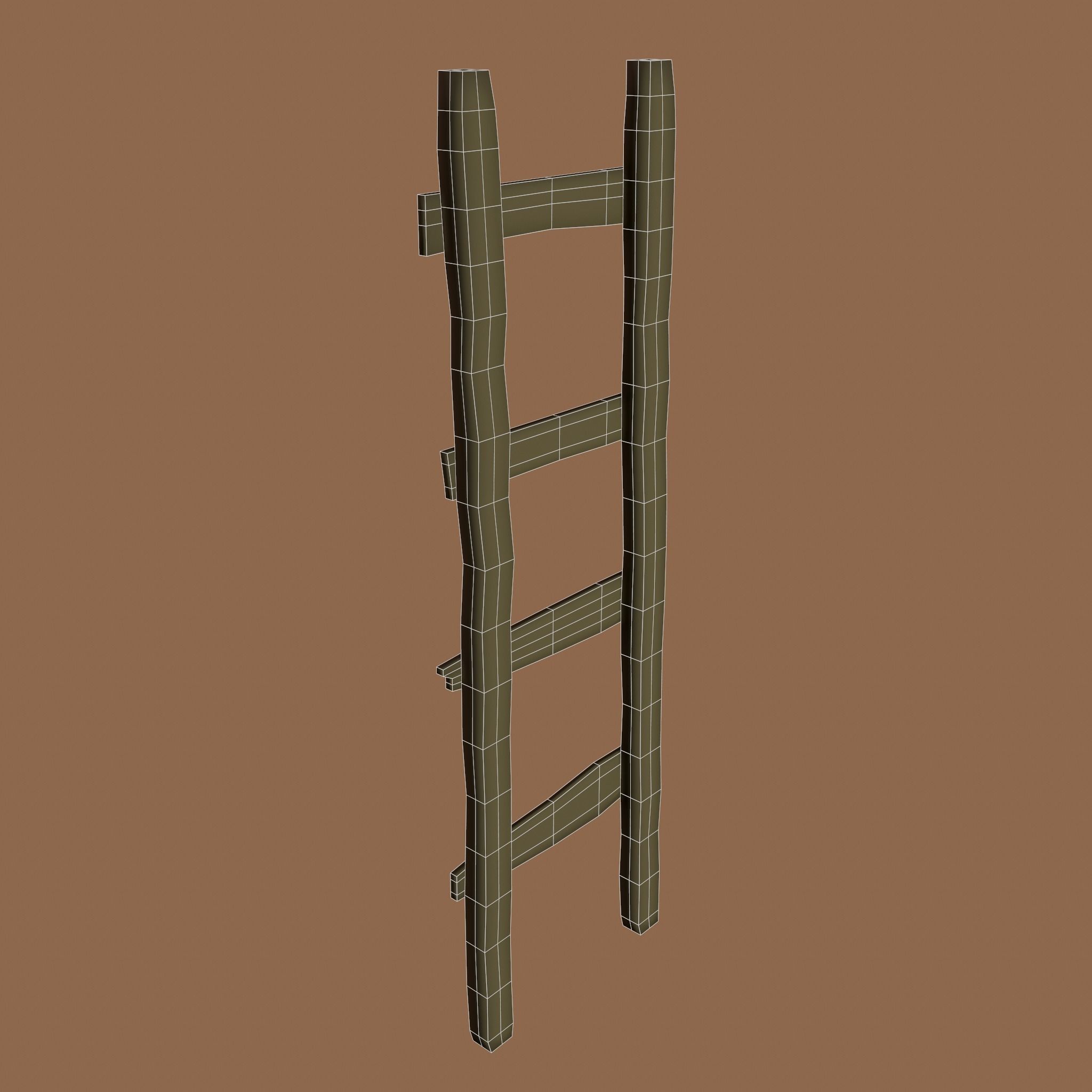 Old Dirty Ladder Low-poly 3D model_29
