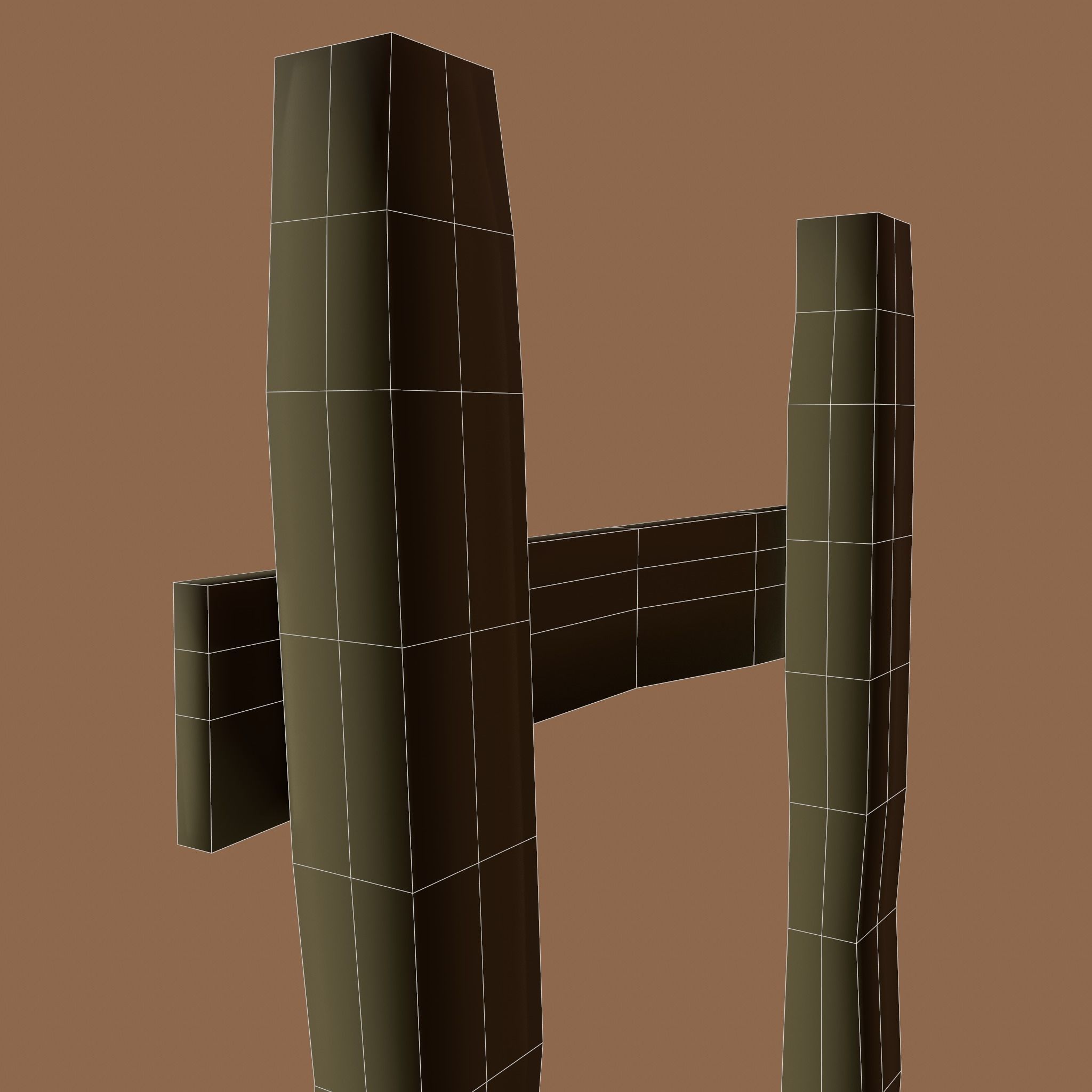 Old Dirty Ladder Low-poly 3D model_35