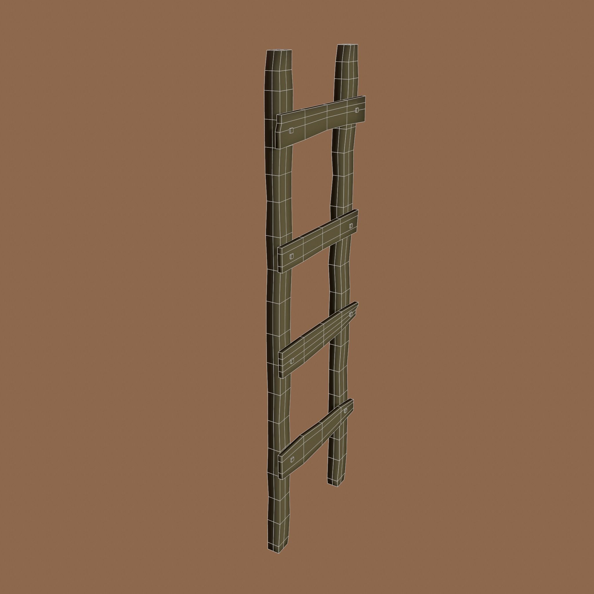 Old Dirty Ladder Low-poly 3D model_25