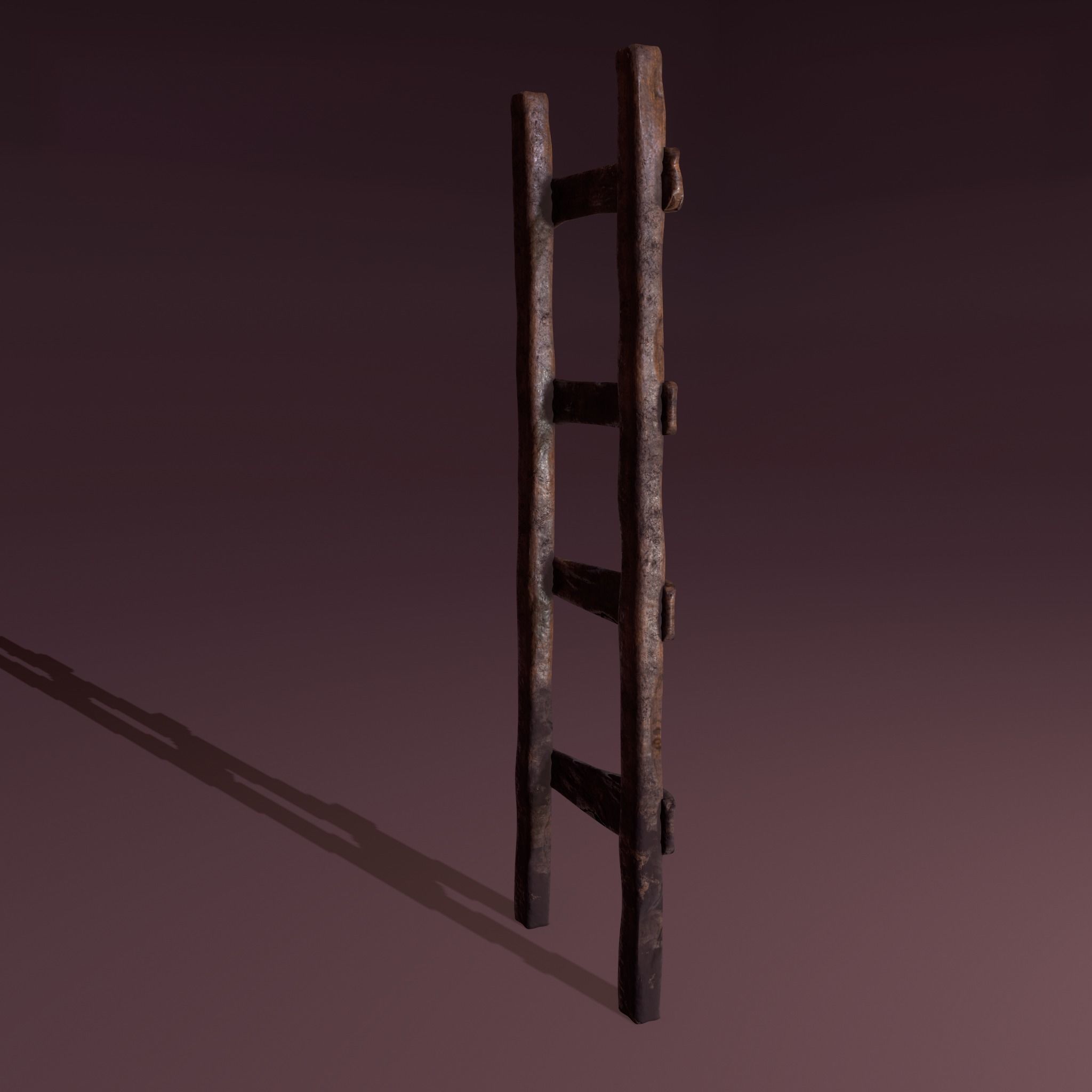 Old Dirty Ladder Low-poly 3D model_4