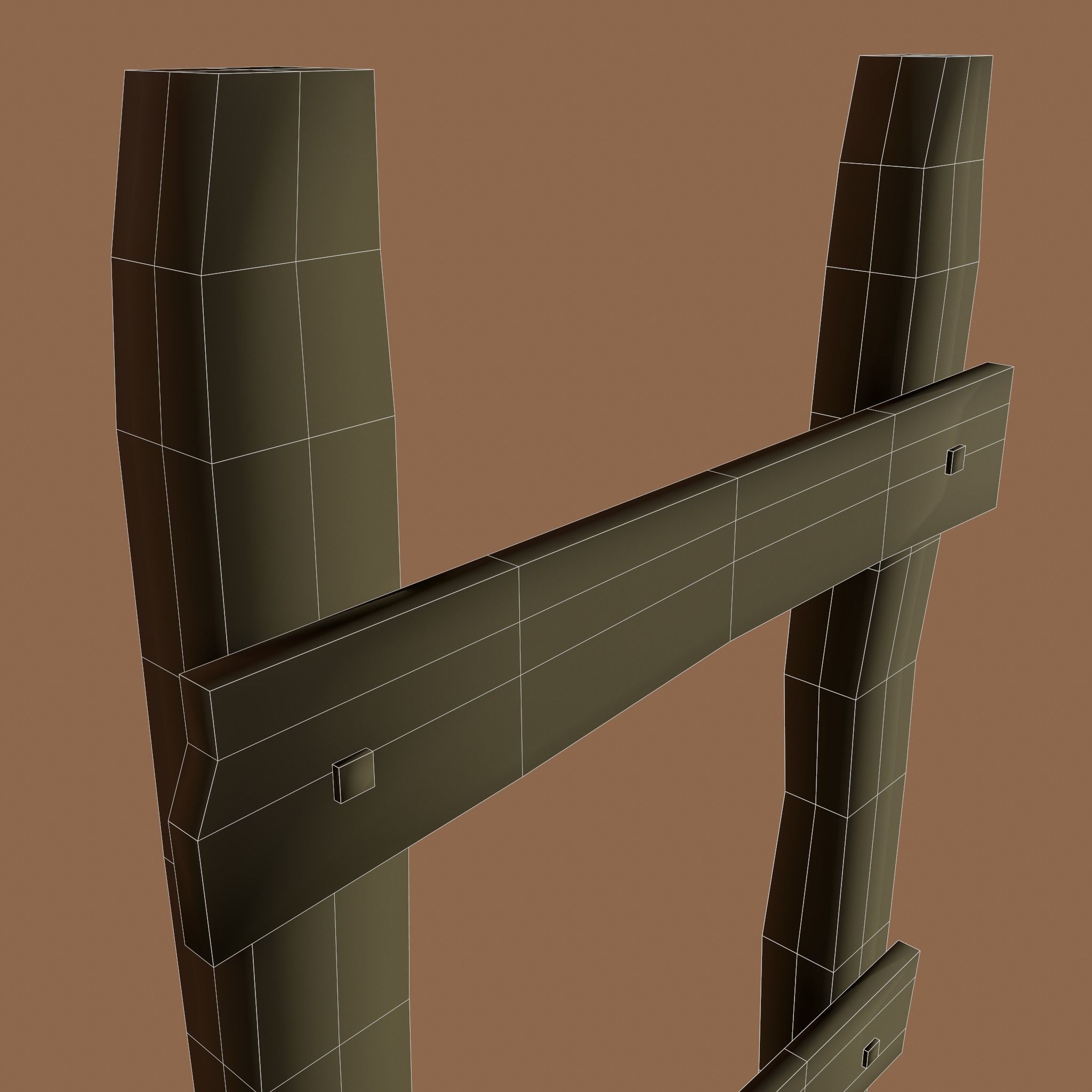Old Dirty Ladder Low-poly 3D model_34