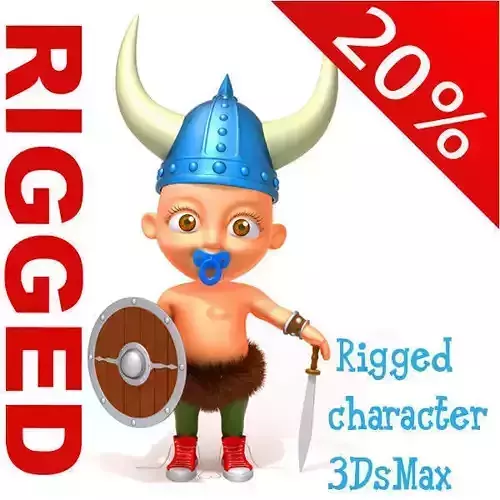 Viking baby Cartoon Rigged 