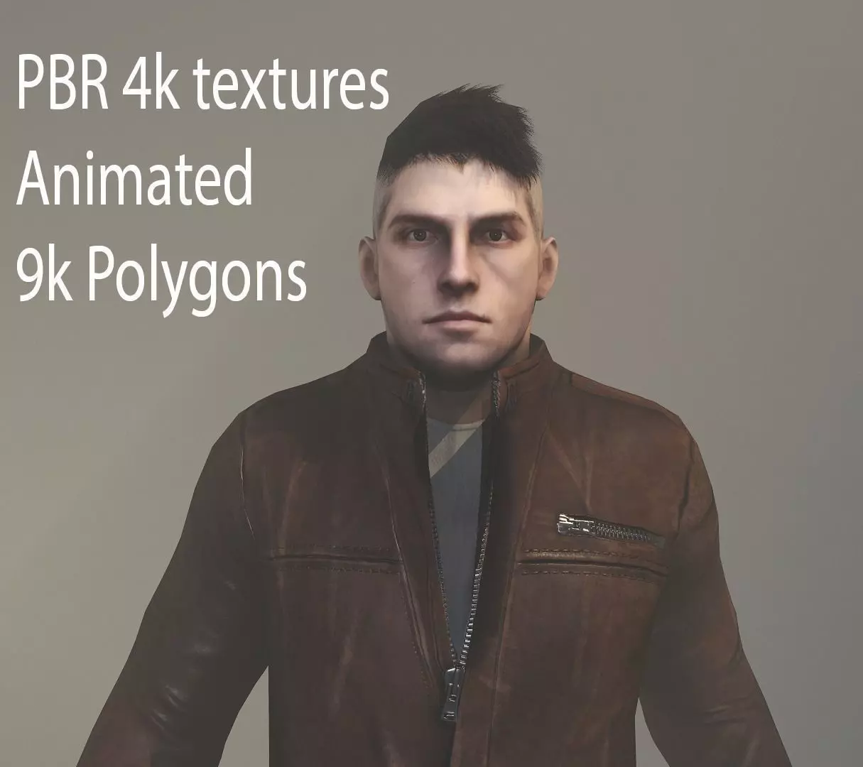 Protagonist realistic Character PBR  Low-poly 3D model_0