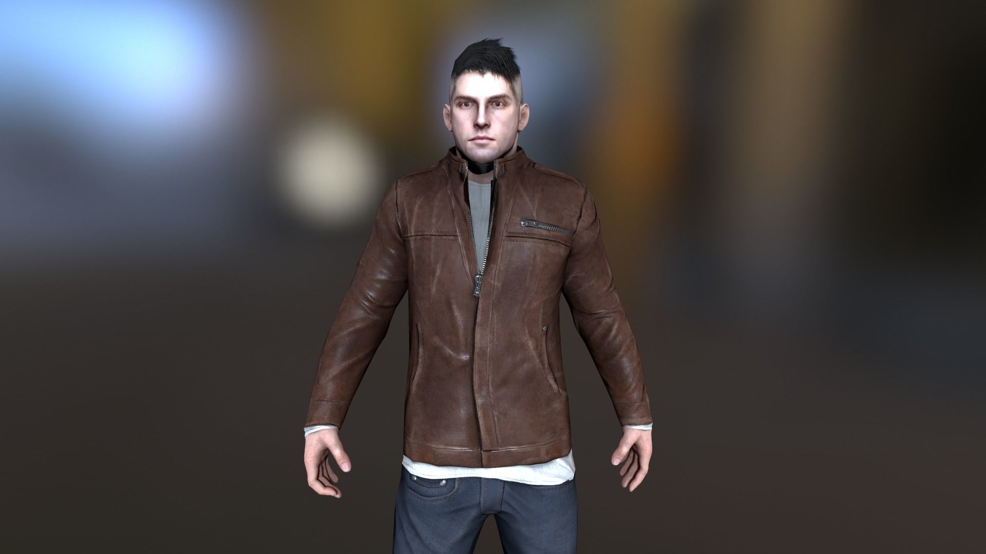 Protagonist realistic Character PBR  Low-poly 3D model_2