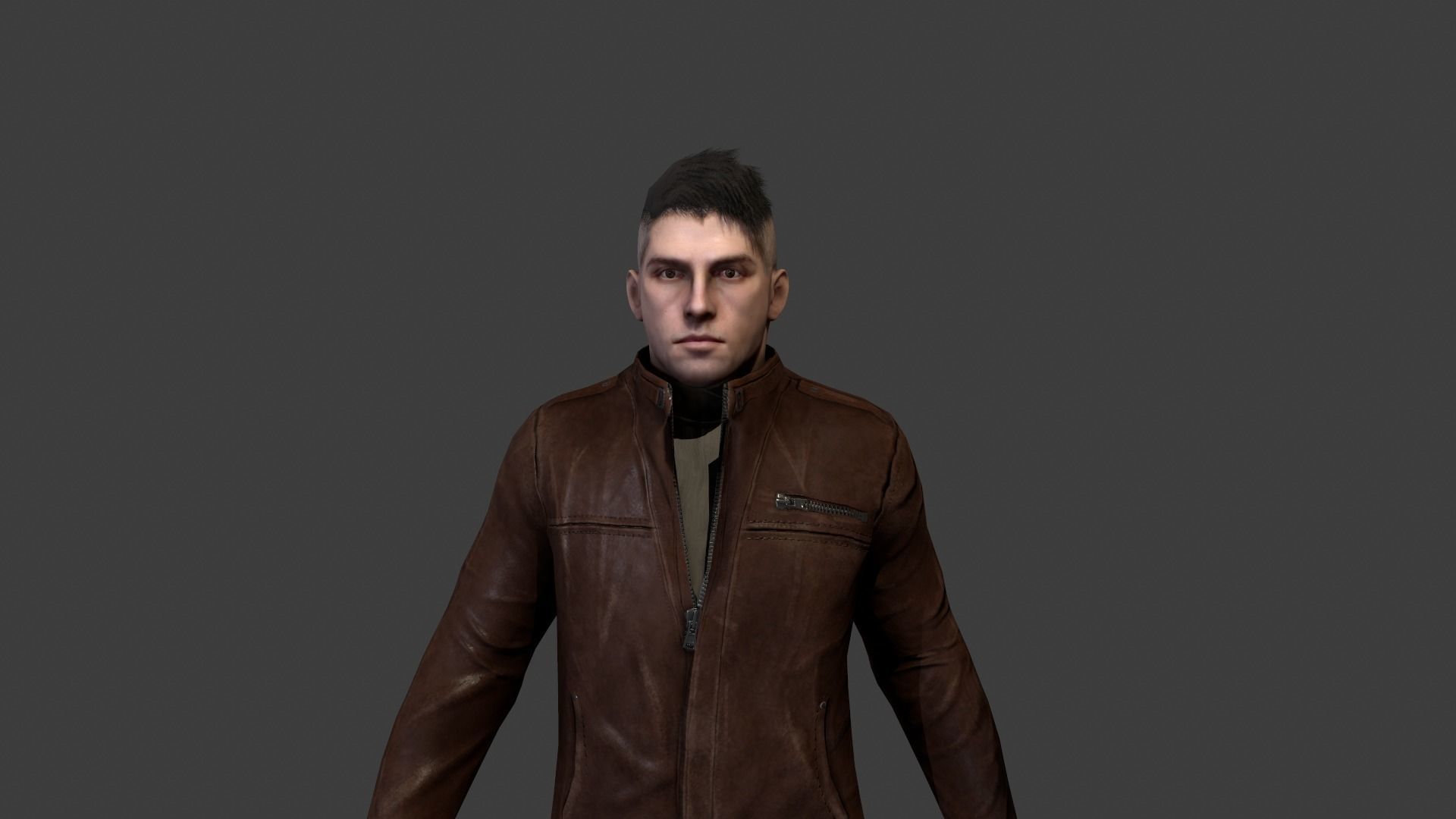 Protagonist realistic Character PBR  Low-poly 3D model_1