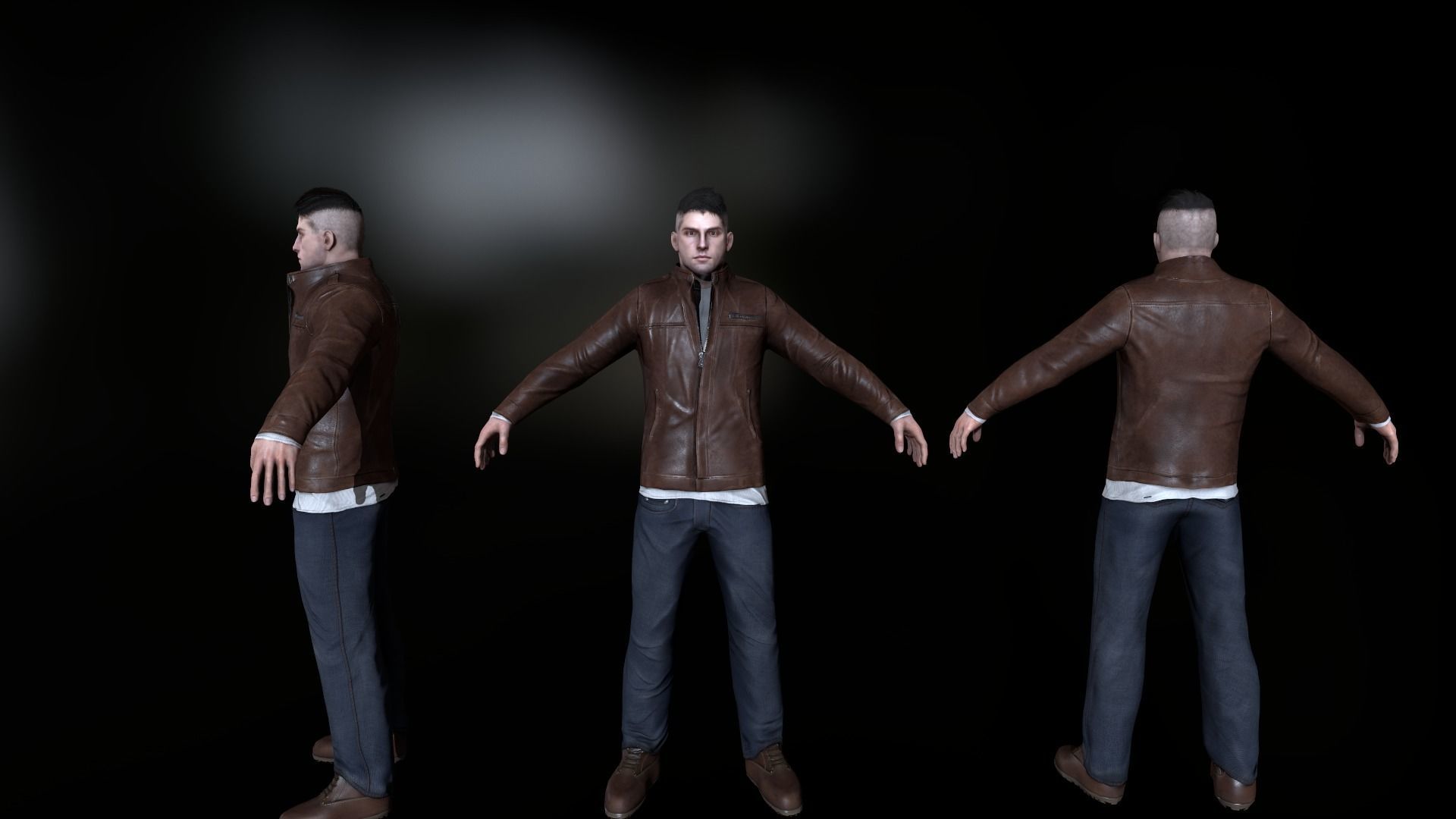 Protagonist realistic Character PBR  Low-poly 3D model_3