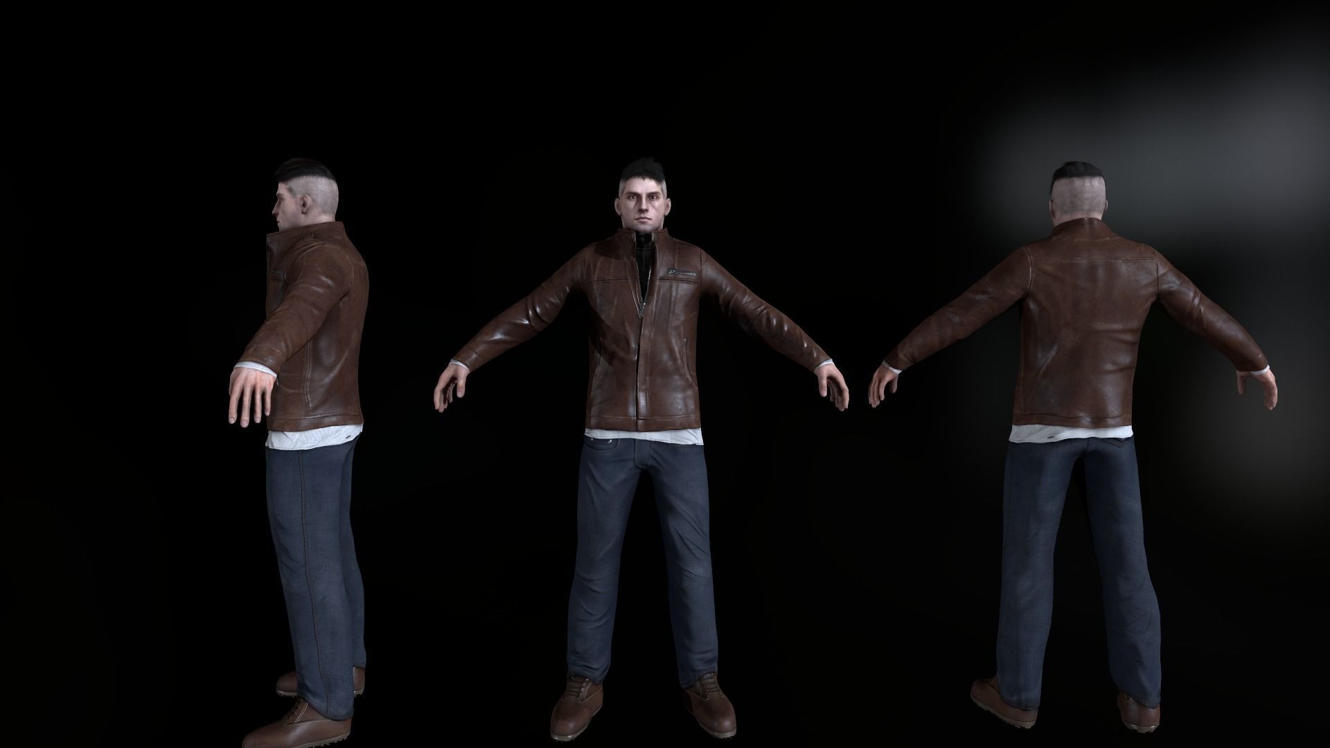 Protagonist realistic Character PBR  Low-poly 3D model_4