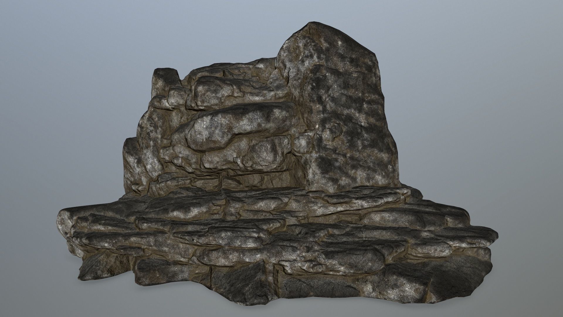 rocks rock sculpture Low-poly 3D model_1