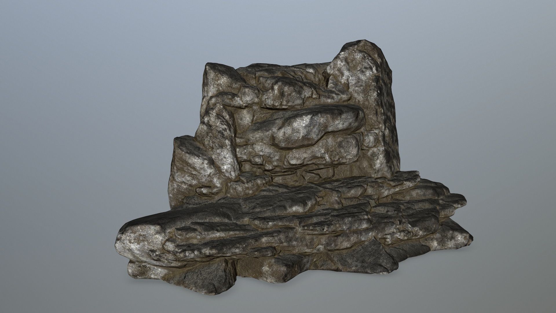 rocks rock sculpture Low-poly 3D model_2