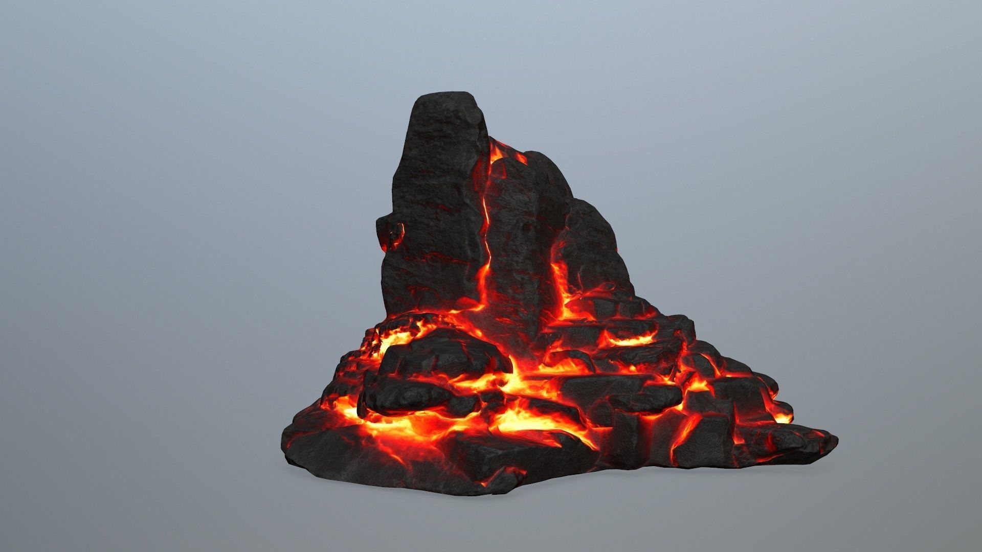 lava rocks Low-poly 3D model_8