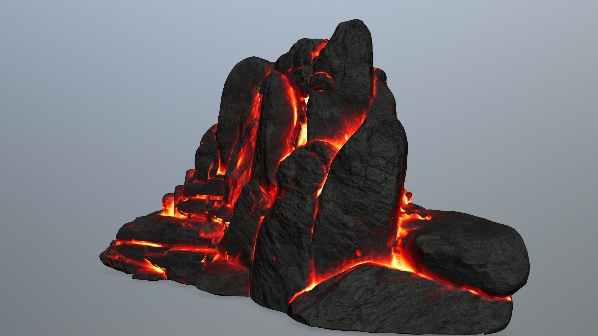 lava rocks Low-poly 3D model_4