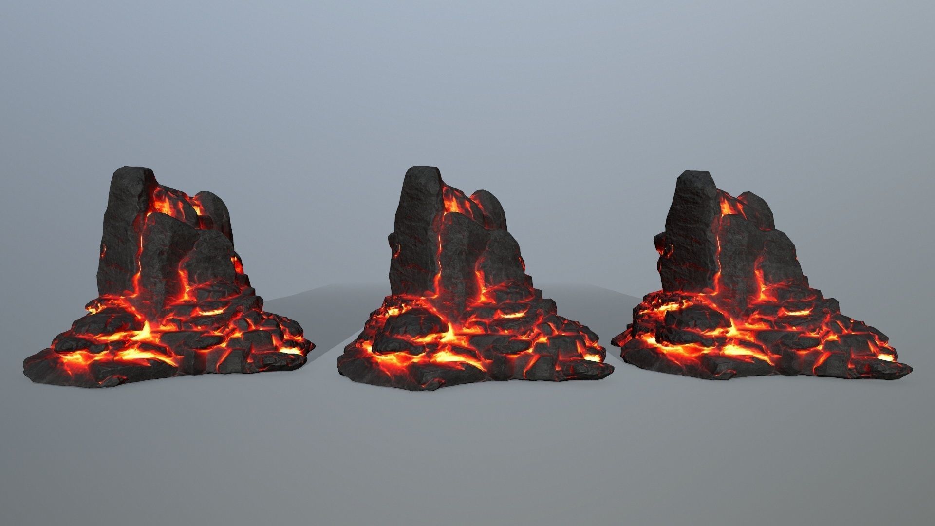 lava rocks Low-poly 3D model_10
