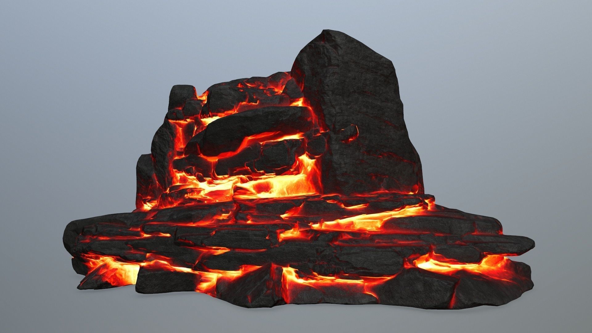 lava rocks Low-poly 3D model_1