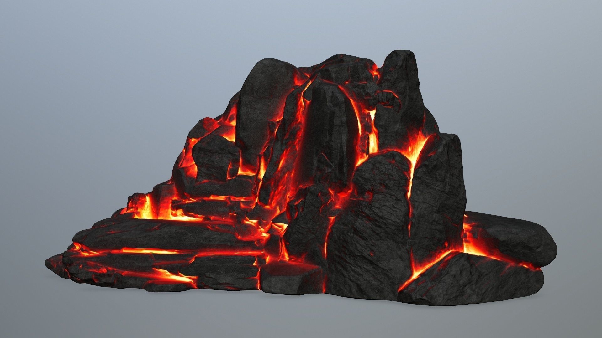 lava rocks Low-poly 3D model_5