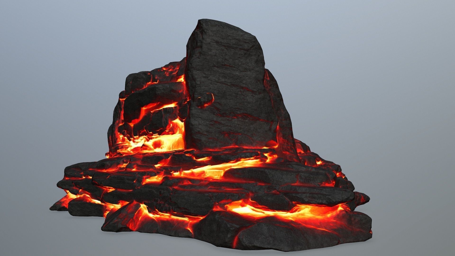 lava rocks Low-poly 3D model_9