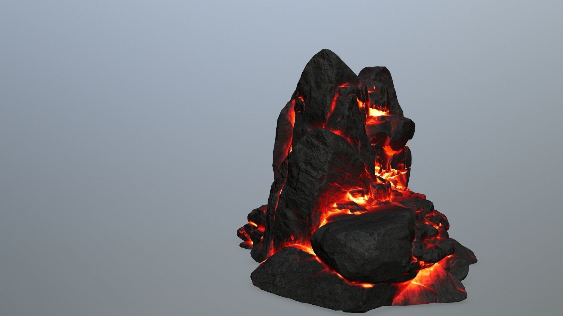 lava rocks Low-poly 3D model_3