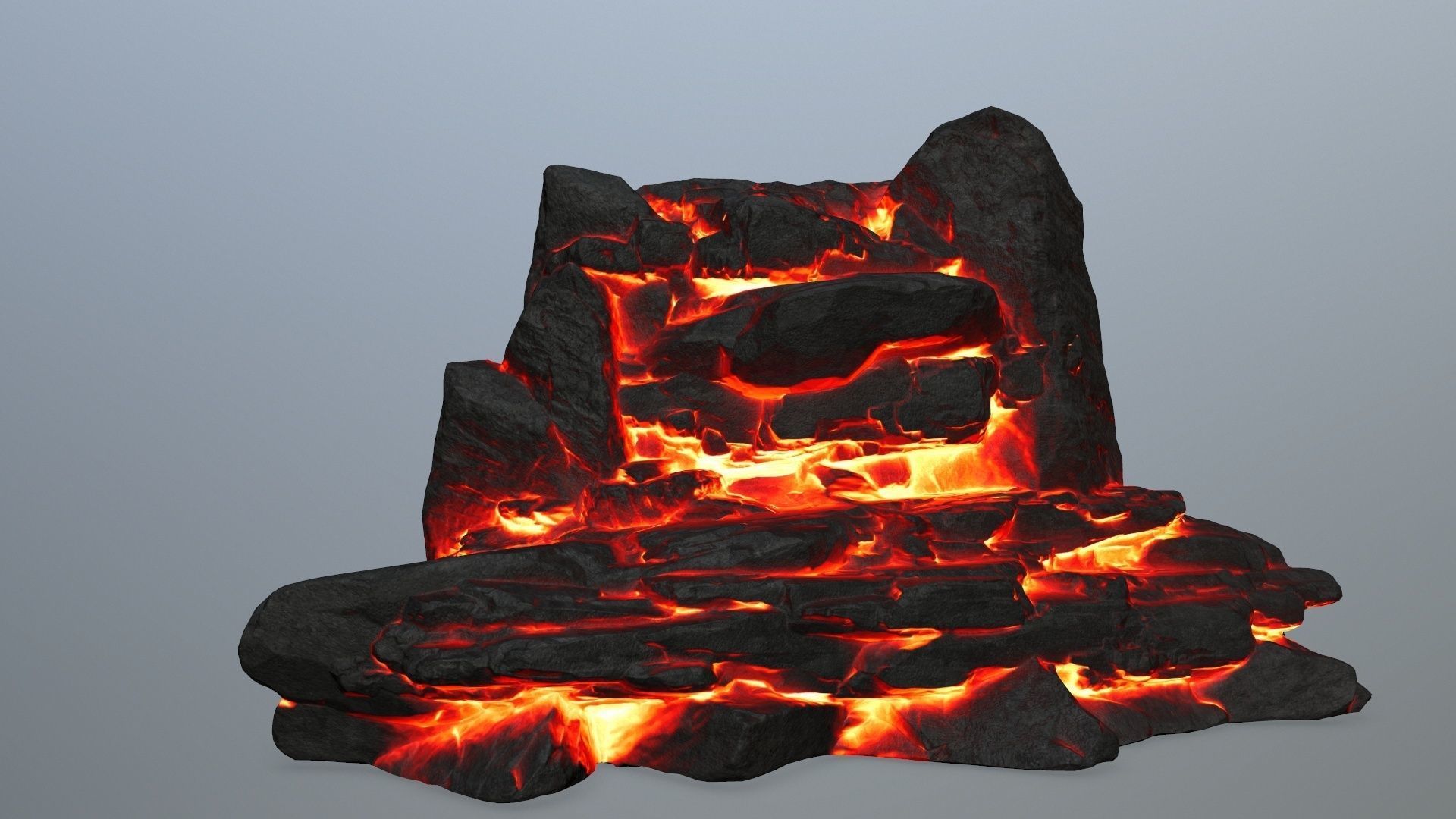 lava rocks Low-poly 3D model_2