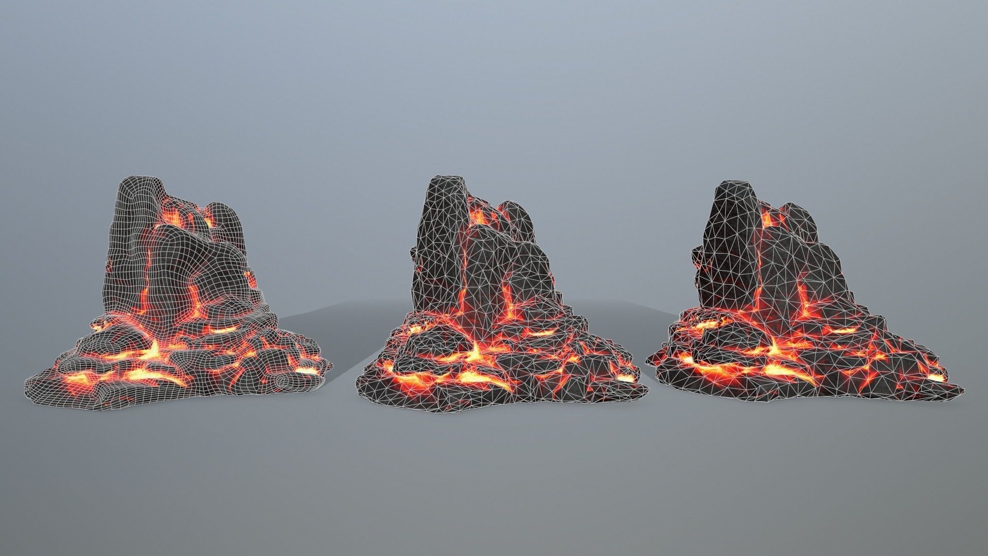 lava rocks Low-poly 3D model_11