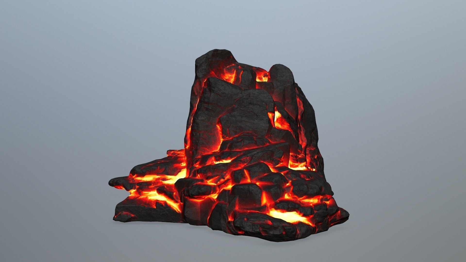 lava rocks Low-poly 3D model_7