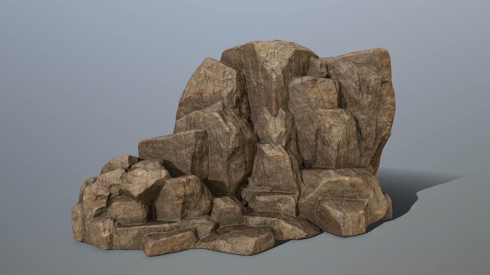 desert rocks Low-poly 3D model_1