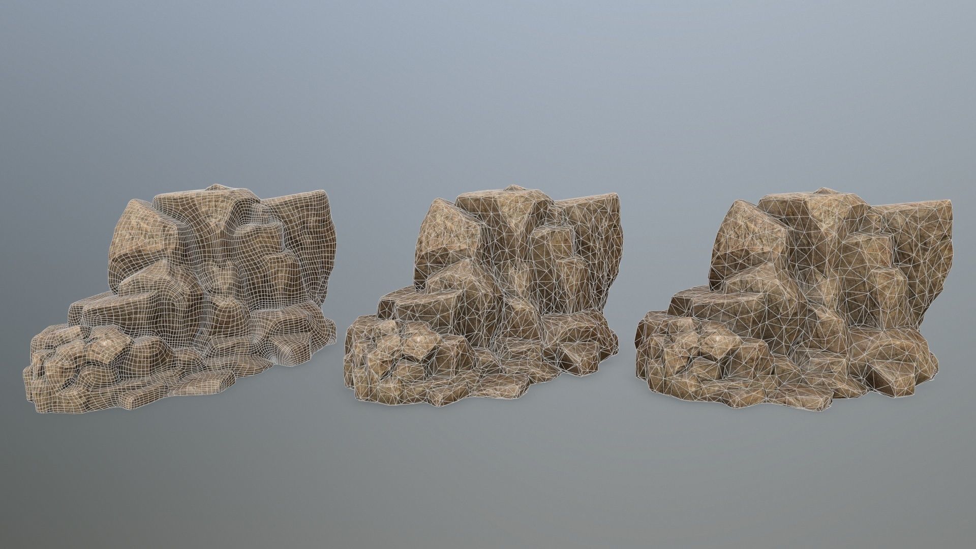 desert rocks Low-poly 3D model_10