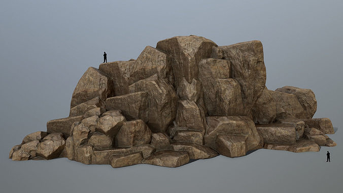 desert rocks Low-poly 3D model