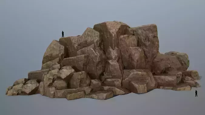 desert rocks Low-poly 3D model