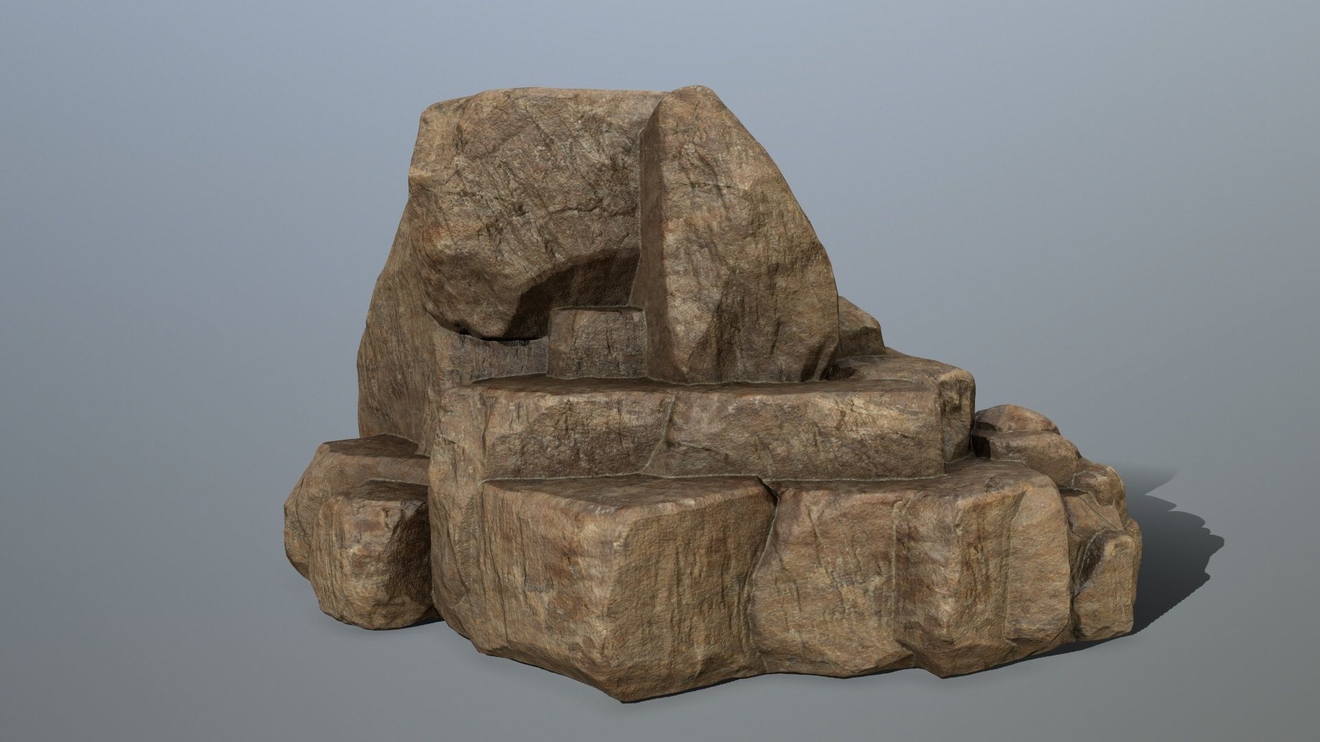 desert rocks Low-poly 3D model_4