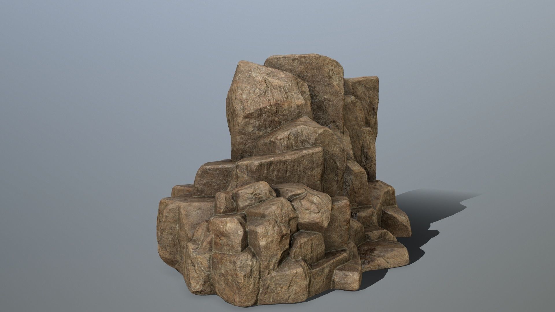 desert rocks Low-poly 3D model_2