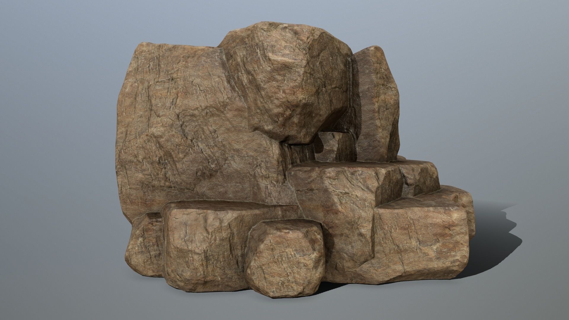 desert rocks Low-poly 3D model_5