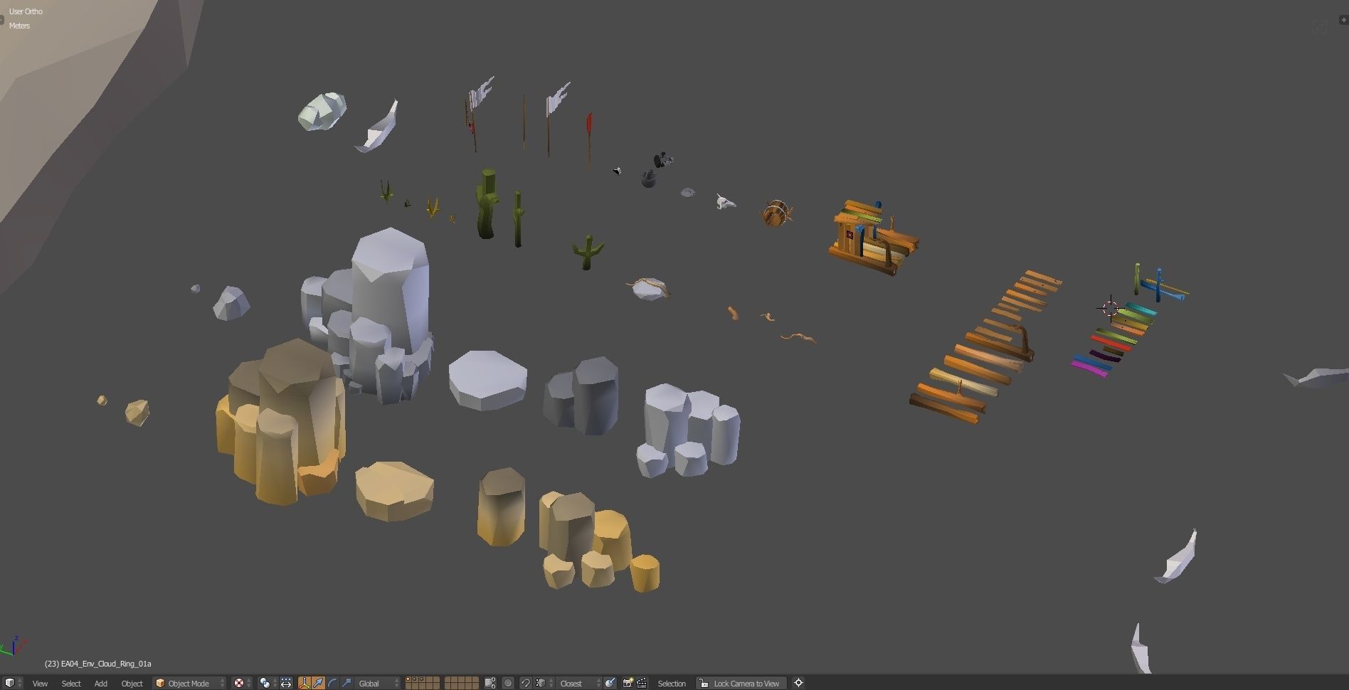 Free Low Poly - Raft on the desert Free low-poly 3D model_12