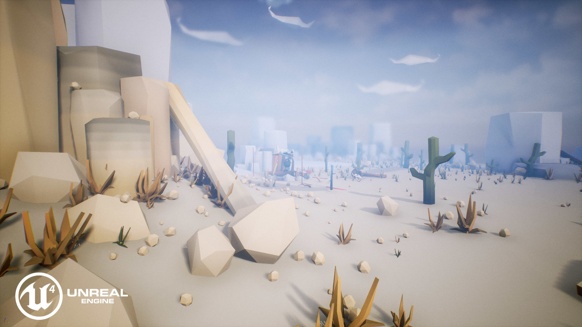 Free Low Poly - Raft on the desert Free low-poly 3D model_13