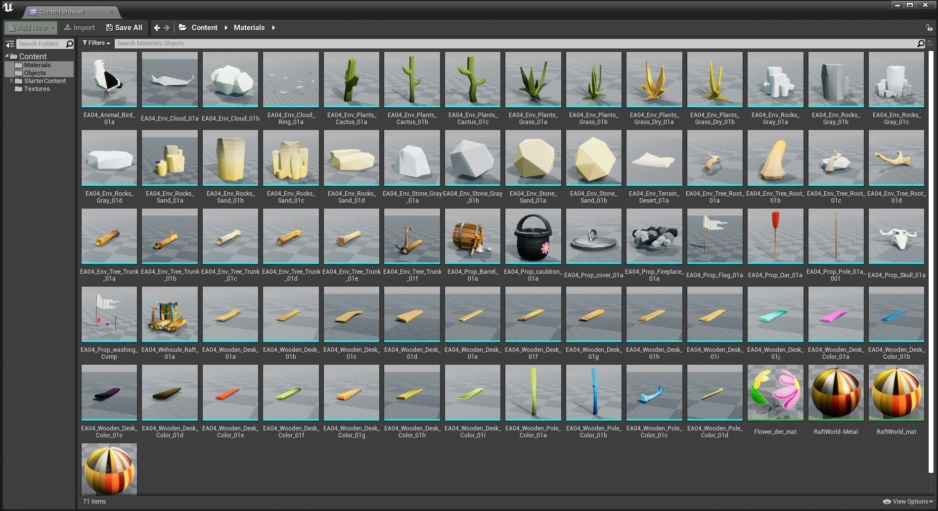 Free Low Poly - Raft on the desert Free low-poly 3D model_3