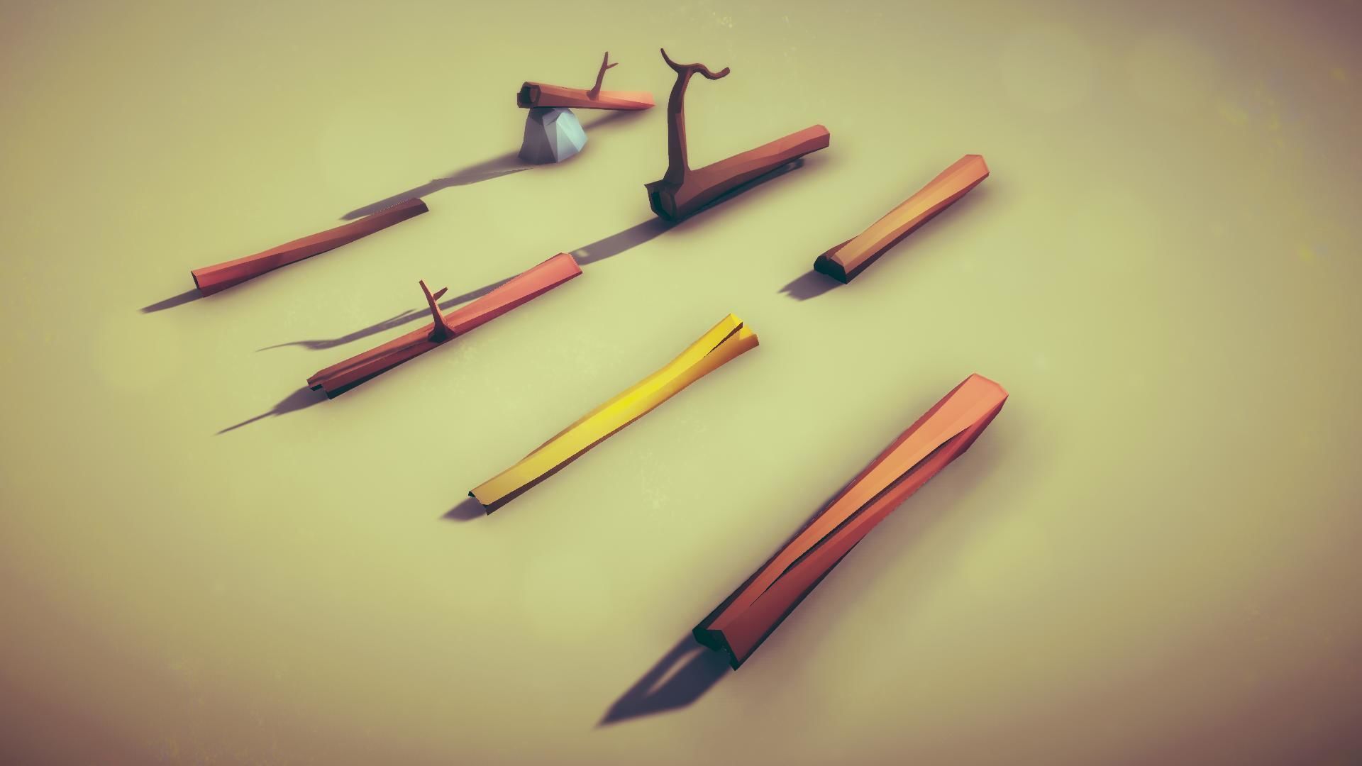 Free Low Poly - Raft on the desert Free low-poly 3D model_11